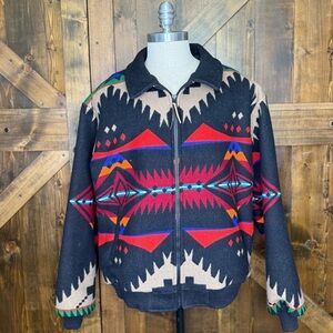 Vintage Pendleton High Grade Western Wear Southwestern Bomber Jacket Size XXL